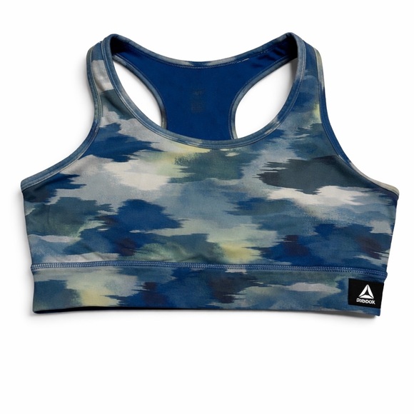 Reebok Other - Reebok Girl's Thrive Long Line Camo Print Sports Bra Blue & Green Size 14/16 XL